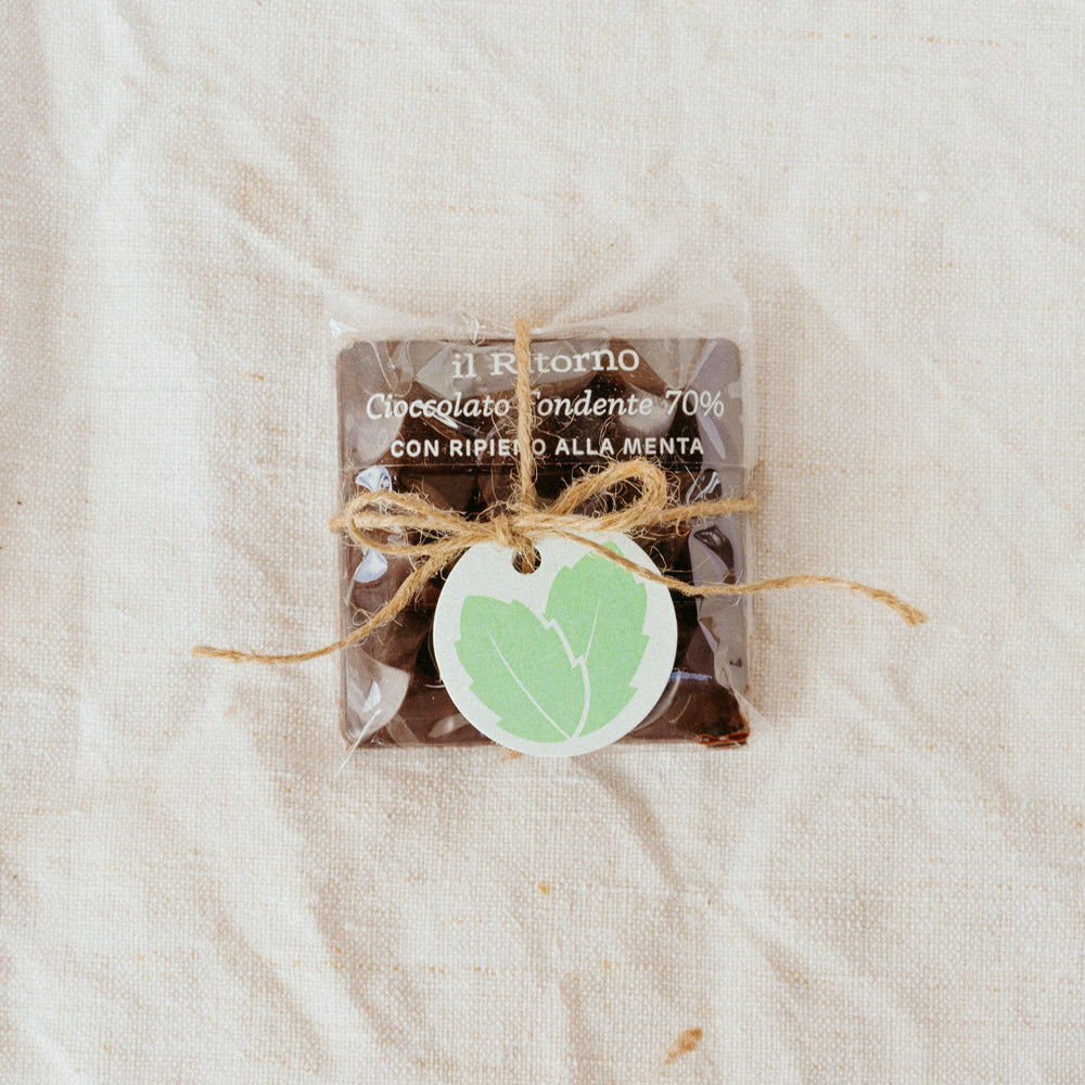 Cioccolato Fondente 70% con Ripieno alla Menta 48g